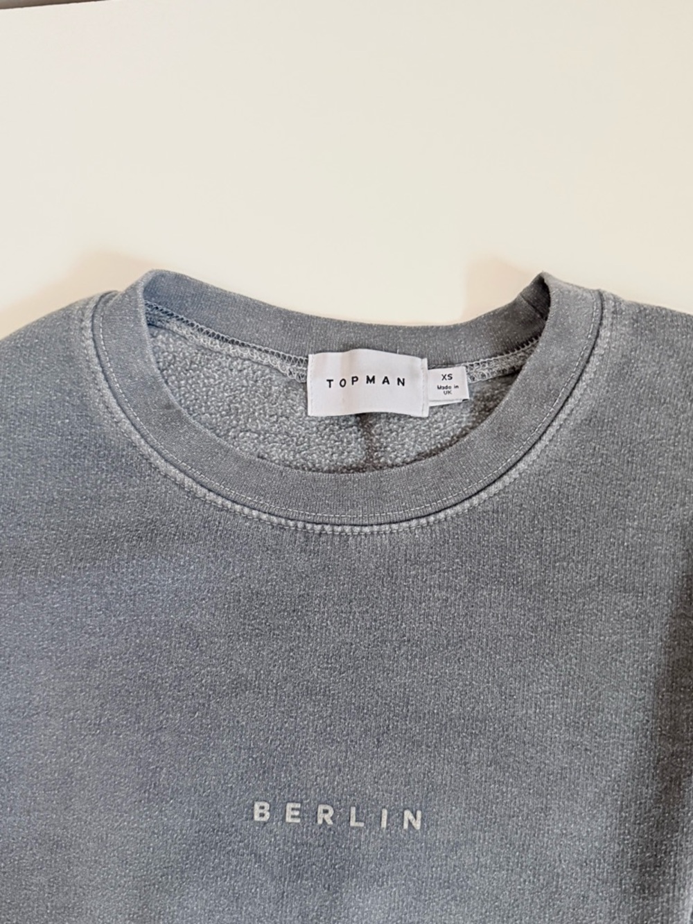 Topman Faded Gray 'Berlin' Crewneck Sweatshirt